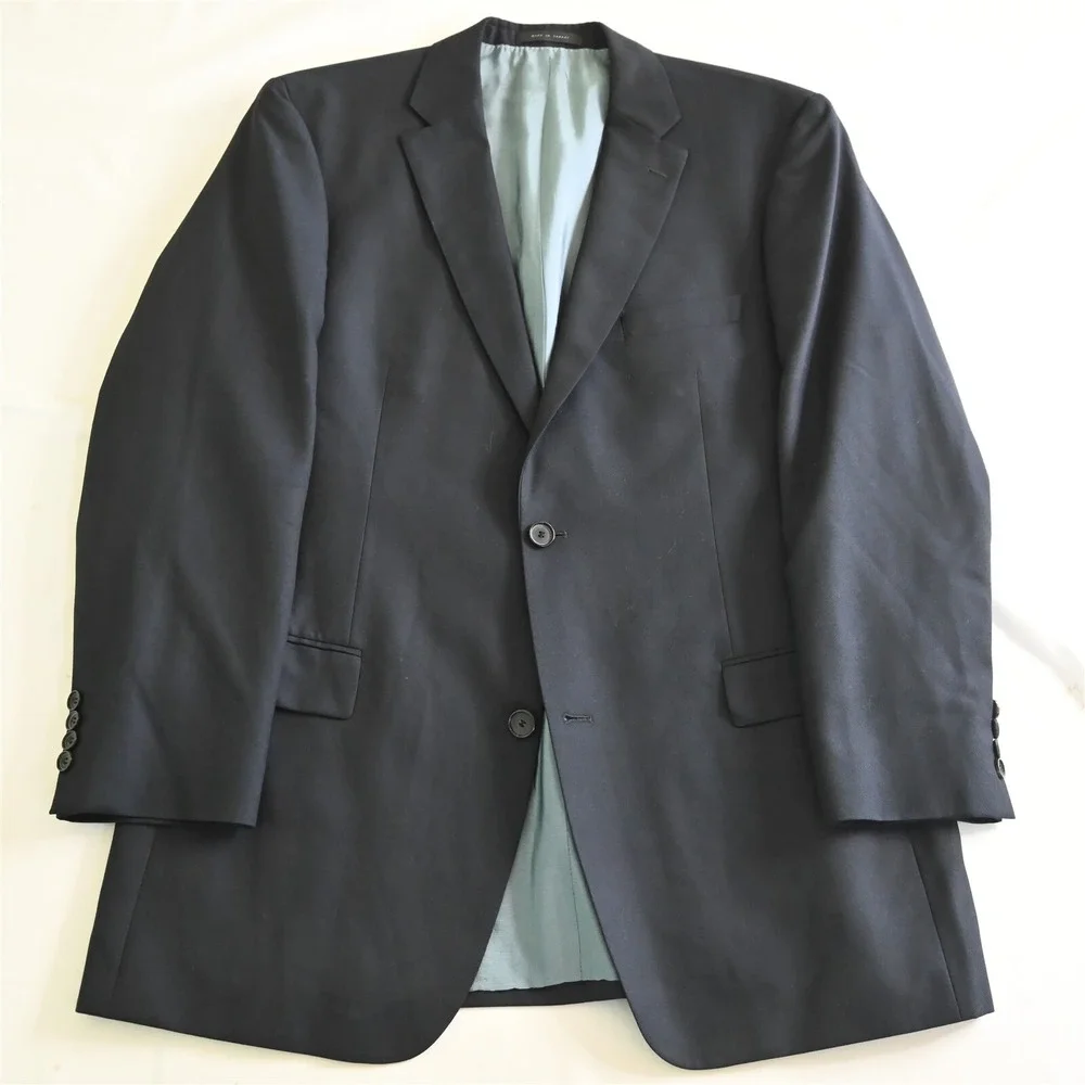 Hugo Boss 44L Navy Hopsack Pasolini US Guabello‎ Wool Sport Coat Jacket Suit